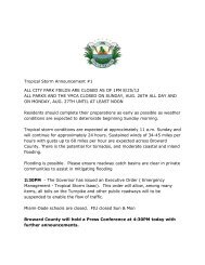Tropical Storm Announcement #1 ALL CITY PARK ... - City of Weston