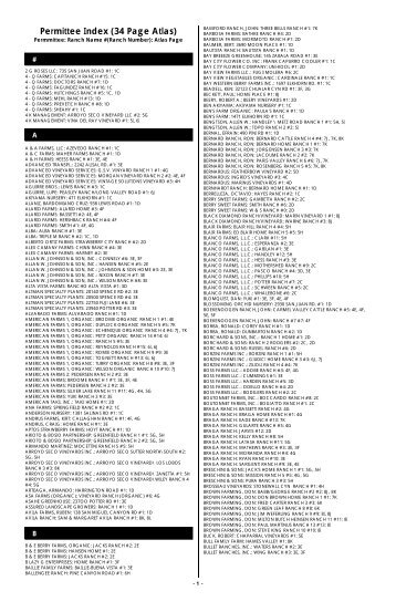 Permittee Index (89 Page) - Monterey County Agriculture ...