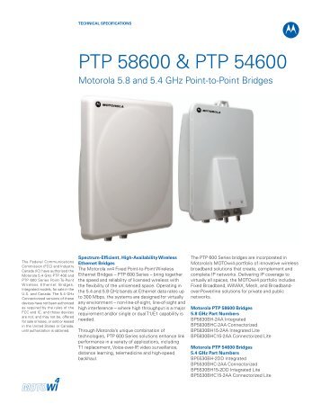 PTP 58600 & PTP 54600 - Rapid Systems