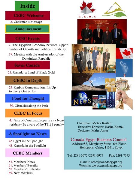 June 13 - Canada Egypt Business Council