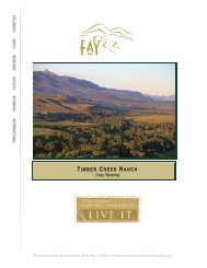 Timber Creek Ranch Brochure - Fay Ranches