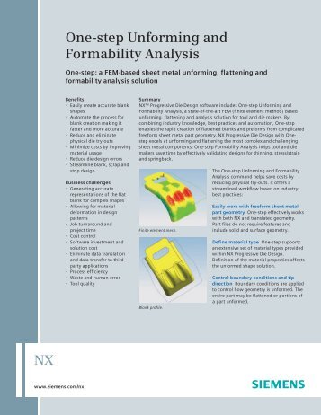 one-step unforming and formability analysis - Siemens PLM Software
