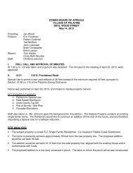 ZONING BOARD OF APPEALS VILLAGE OF PALATINE 200 E ...