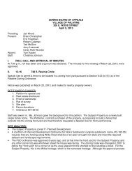 ZONING BOARD OF APPEALS VILLAGE OF PALATINE 200 E ...