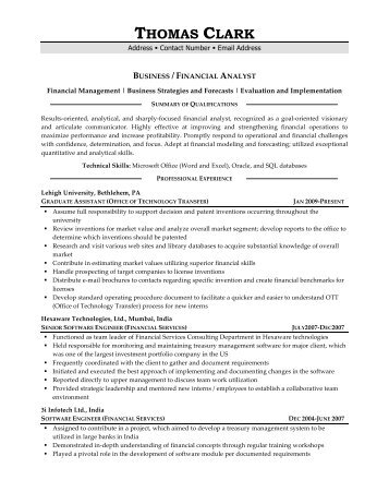 Business/Financial Analyst - Resume Prime