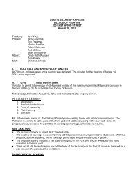 ZONING BOARD OF APPEALS VILLAGE OF PALATINE 200 EAST ...