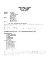 ZONING BOARD OF APPEALS VILLAGE OF PALATINE 200 E ...