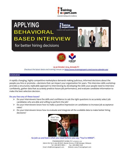Behaviorial based interview skills training by iTrainingExpert.com