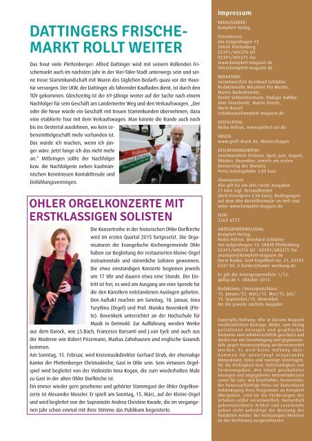 Komplett - Das Sauerlandmagazin Dezember 2014