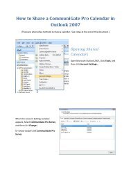 Using and Sharing a CommuniGate Calendar with Outlook ... - Jaars