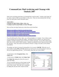 CommuniGate Mail Archiving and Cleanup with Outlook 2007 - JAARS