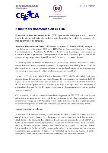 3.000 tesis doctorales en el TDR (431,97 KB) - cesca