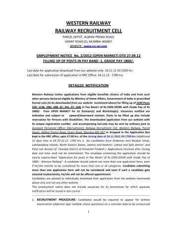 Employment Notice No. 2/2012 (Open Market Recruitment)