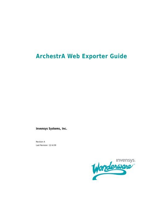 ArchestrA Web Exporter Guide - Platforma Internetowa ASTOR