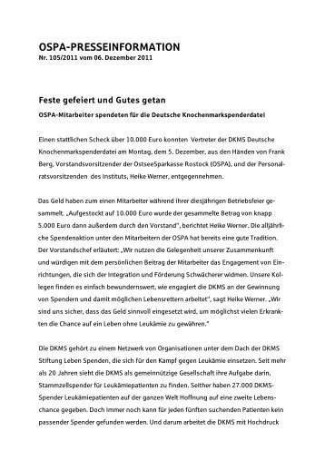 OSPA-PRESSEINFORMATION - OstseeSparkasse Rostock