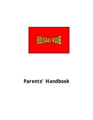 Parents' Handbook - Kelsall Village