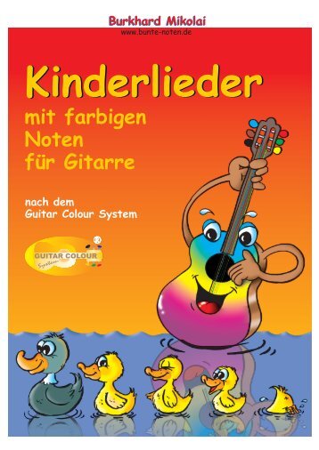 mit farbigen Noten für Gitarre - Guitar Colour System