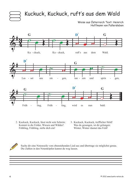 mit farbigen Noten für Gitarre - Guitar Colour System