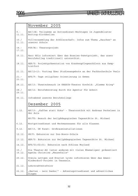 Kontakte 2006 (PDF) - LFS â€“ Liebfrauenschule Geldern