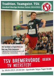 TSV BREMERVÖRDE gegen TV Neerstedt am Samstag 09.05.2015 um 19:30 Uhr