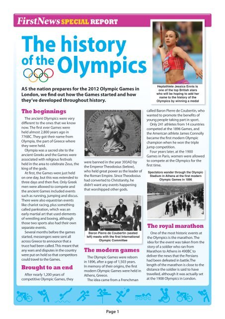 History of the Olympics Special Report and Quiz.pdf - First News