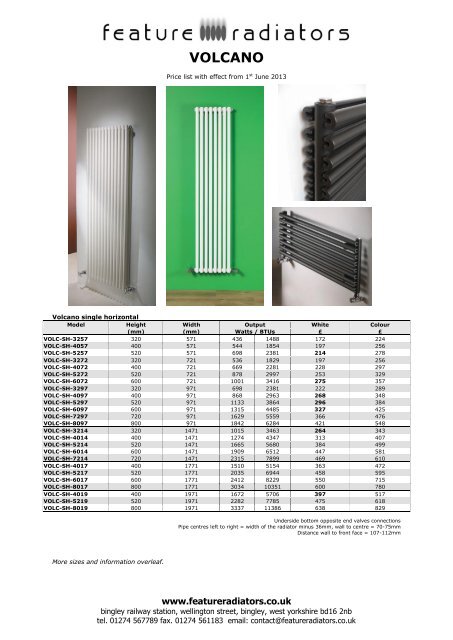 Volcano - Feature Radiators