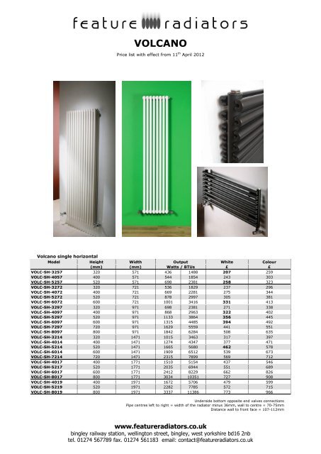 VOLCANO - Feature Radiators