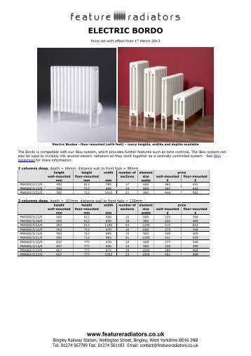 electric bordo - Feature Radiators