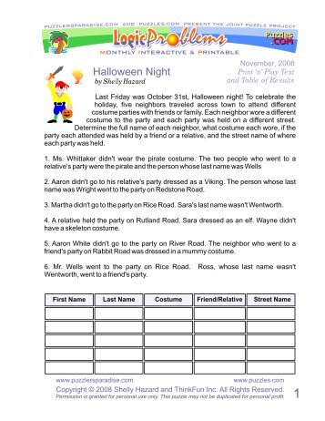 Halloween Night - Puzzlers Paradise