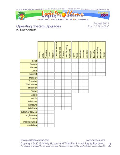 Operating System Upgrades - Puzzlers Paradise