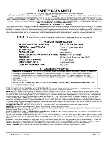 MATERIAL SAFETY DATA SHEET - Aufhauser Corporation