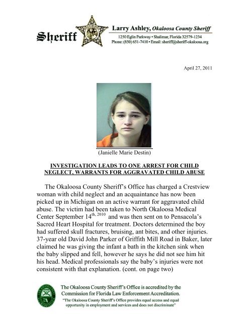 Janielle Marie Destin - Okaloosa County Sheriff's Office