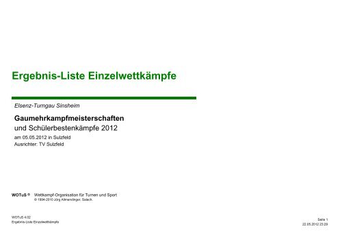 Ergebnis-Liste EinzelwettkÃ¤mpfe - Elsenz-Turngau