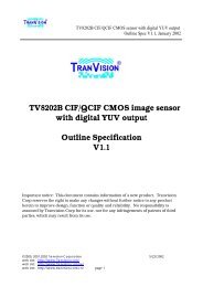 TV8202B CIF/QCIF CMOS image sensor with digital YUV output ...