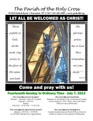 Come and pray with us! - Parish of the Holy Cross