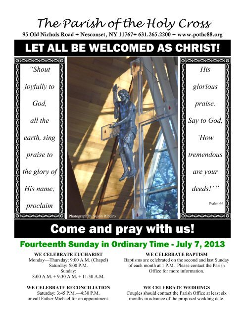Come and pray with us! - Parish of the Holy Cross