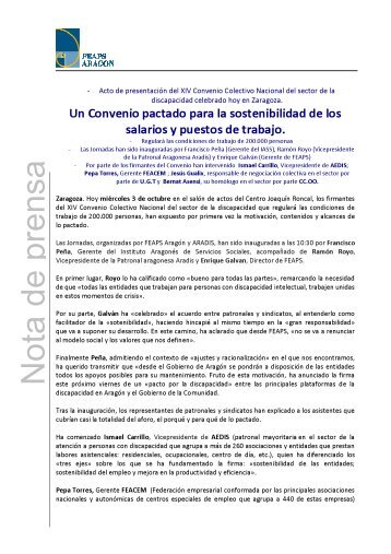 Más información en nota de prensa - Feaps