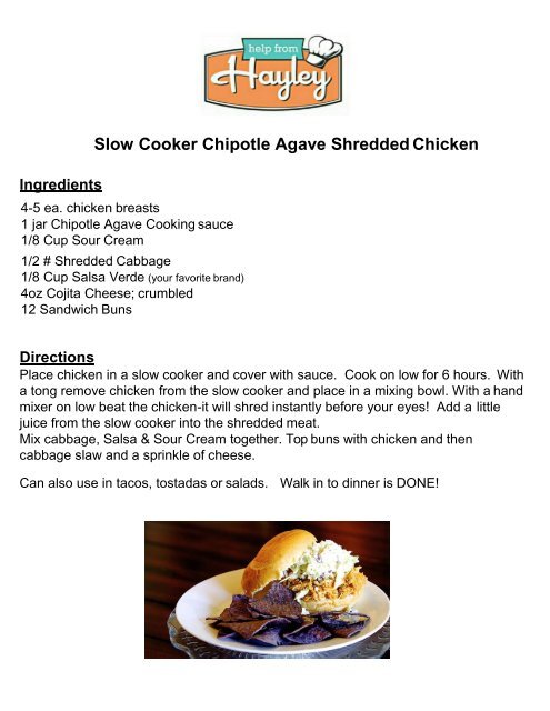 Slow Cooker Chipotle Agave Shredded Chicken