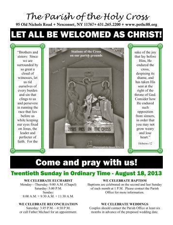 LET ALL BE WELCOMED AS CHRIST! Come and pray with us!