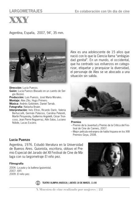 Programa X Muestra de Cine realizado por mujeres - portal ...