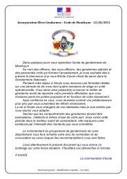 Incorporation Elève Gendarmes – Ecole de Montluçon
