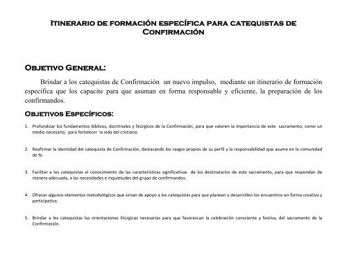 3-Itinerario para la formaciÃ³n de los catequistas de ConfirmaciÃ³n.pdf