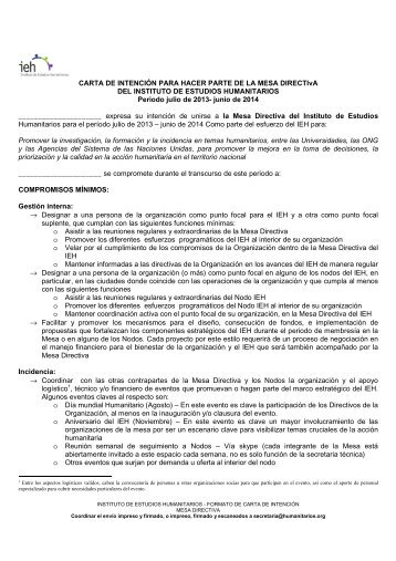 130516_Carta de intenciÃ³n modelo Mesa Directiva - Instituto de ...