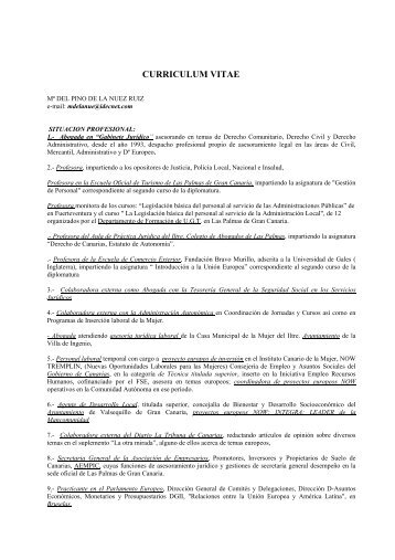 CURRICULUM VITAE - Universidad de Las Palmas de Gran Canaria