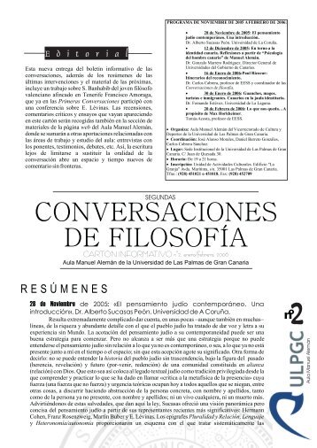 CONVERSACIONES DE FILOSOFÃA - Aulas Culturales