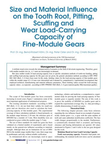 Size and Material Influence on the Tooth Root - Gear Technology ...