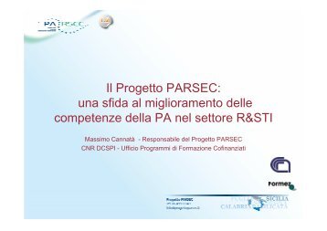 Il Progetto PARSEC: una sfida al miglioramento delle competenze ...