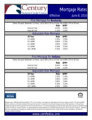 RATE SHEET CALCULATIONS - REVISED 5-21-10