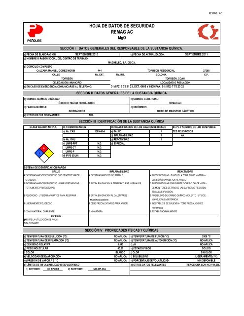 Hoja de Seguridad