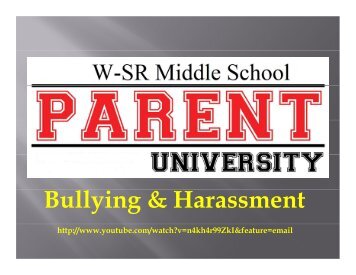 Bullying & Harassment - Waverly-Shell Rock Community Schools